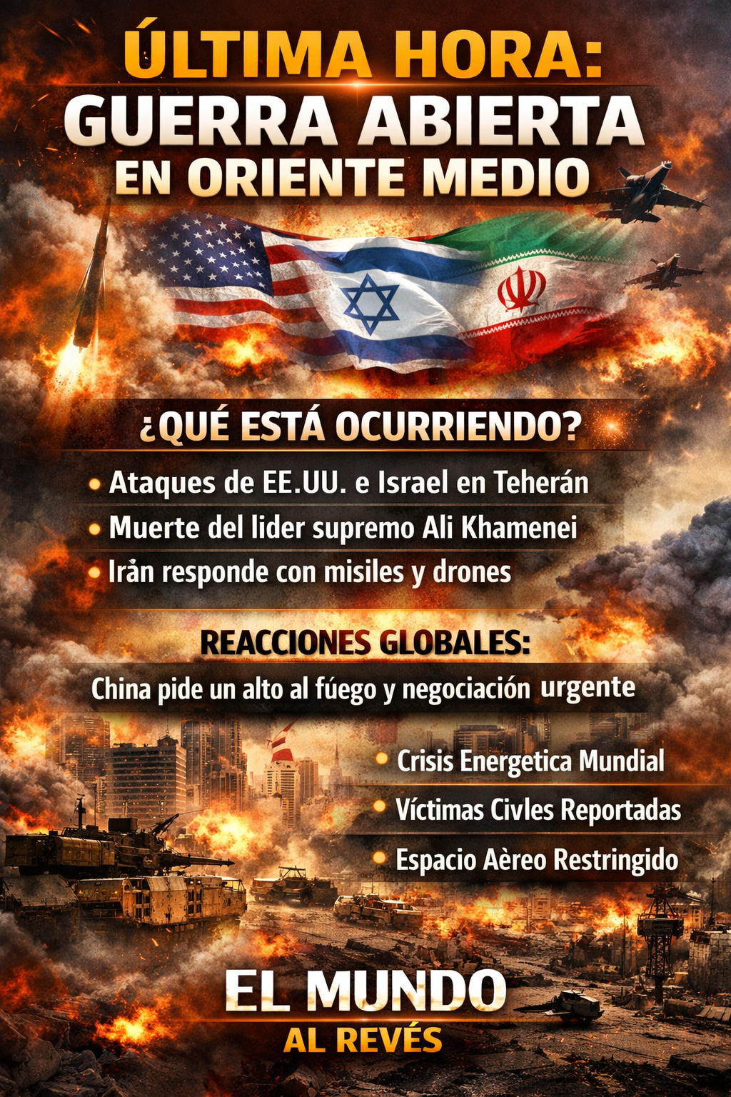 🔥 ÚLTIMA HORA: GUERRA ABIERTA EN ORIENTE MEDIO 🔥